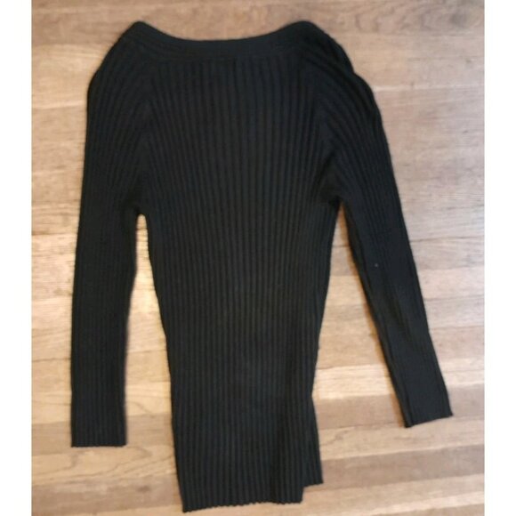 Womens Y2K Clubwear Ribbed Knit Silk Blend Buckle Accent Bodycon Sz Small Top - Picture 3 of 8